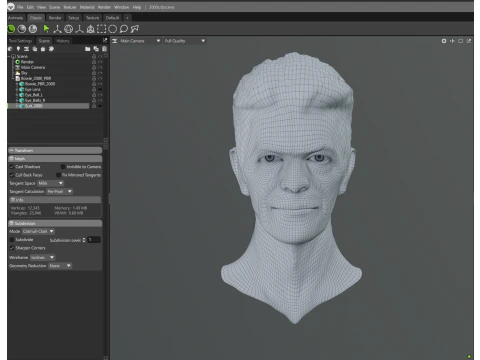 DAVID BOWIE 2000s renderable bust 3D Model