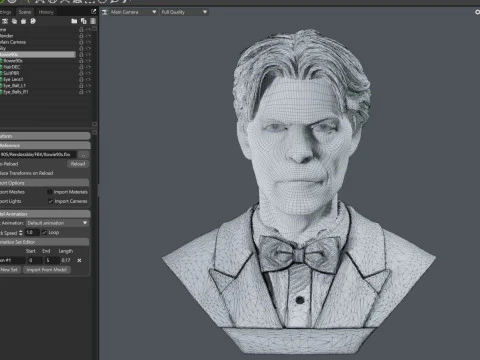 Busto renderizzabile di DAVID BOWIE anni '90 Modello 3D