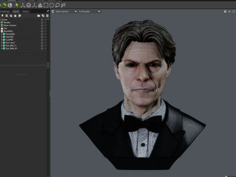 Busto renderizzabile di DAVID BOWIE anni '90 Modello 3D