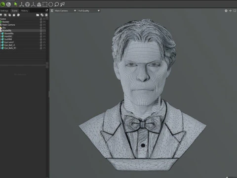 Busto renderizzabile di DAVID BOWIE anni '90 Modello 3D