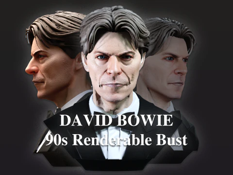 Busto renderizzabile di DAVID BOWIE anni '90 Modello 3D