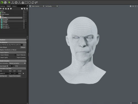Busto renderizzabile di DAVID BOWIE anni '90 Modello 3D