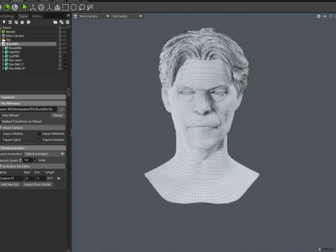 Busto renderizzabile di DAVID BOWIE anni '90 Modello 3D