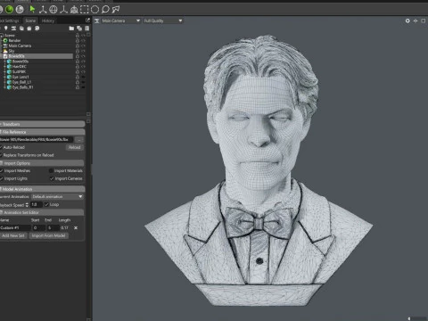 Busto renderizzabile di DAVID BOWIE anni '90 Modello 3D