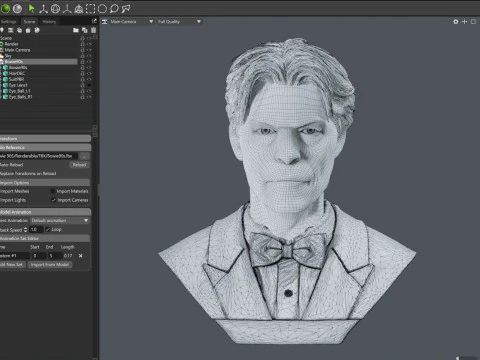 Busto renderizzabile di DAVID BOWIE anni '90 Modello 3D
