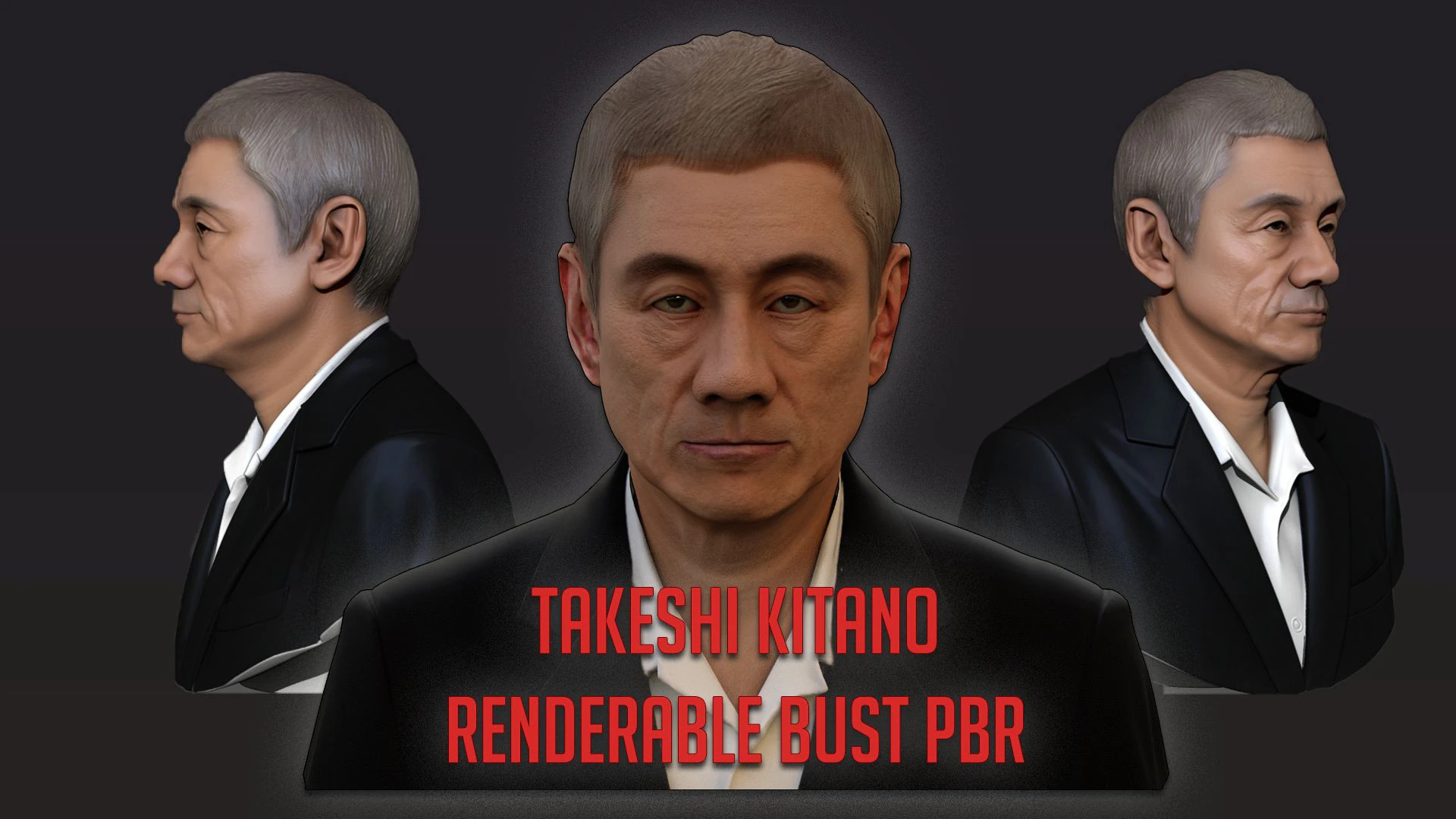 Takeshi Kitano renderable bust 3D Model .c4d .max .obj .3ds .fbx .stl .blend 