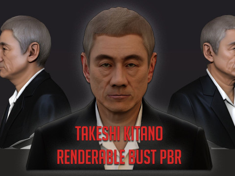Takeshi Kitano renderable bust 3D Model
