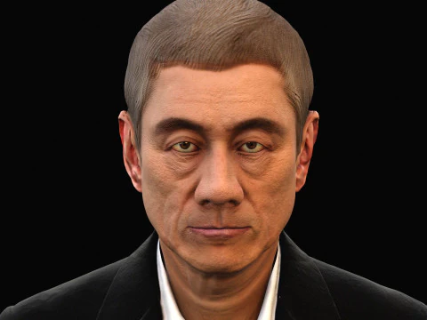 Takeshi Kitano renderable bust 3D Model