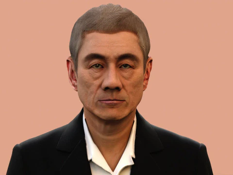 Takeshi Kitano renderable bust 3D Model