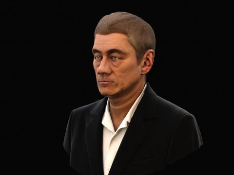 Takeshi Kitano renderable bust 3D Model
