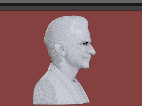 David Gahan renderable bust 3D Model
