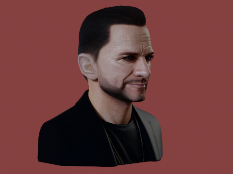 David Gahan renderable bust 3D Model