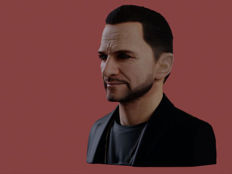 David Gahan renderable bust 3D Model