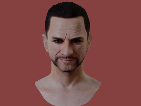 David Gahan renderable bust 3D Model