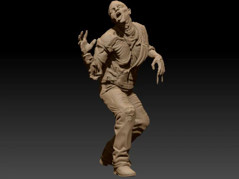 ROBOCOP Melting Man Printable and Renderable 3D Print Model