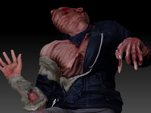 ROBOCOP Melting Man Printable and Renderable 3D Print Model