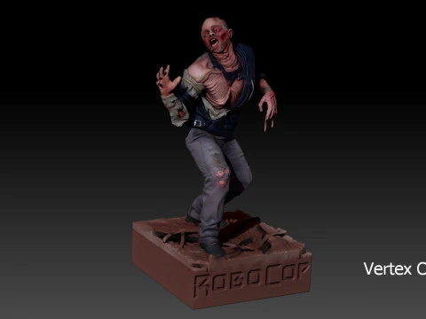 ROBOCOP Melting Man Printable and Renderable 3D Print Model