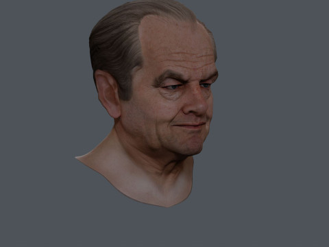 JACK NICHOLSON real time renderable bust 3D Model