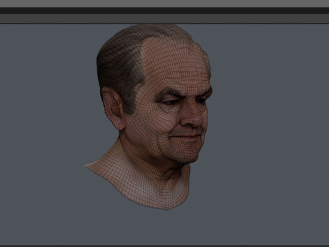 JACK NICHOLSON real time renderable bust 3D Model