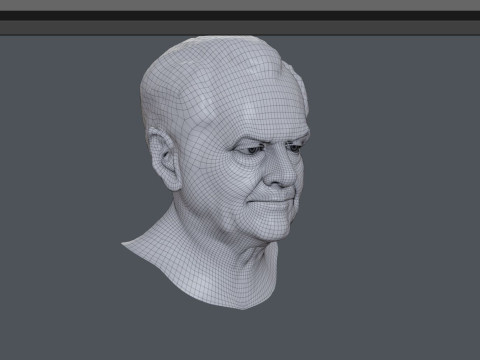 JACK NICHOLSON real time renderable bust 3D Model