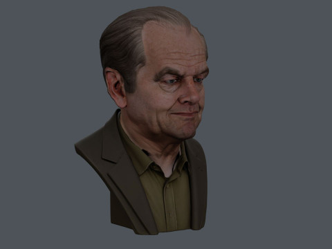 JACK NICHOLSON real time renderable bust 3D Model