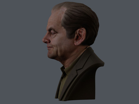 JACK NICHOLSON real time renderable bust 3D Model