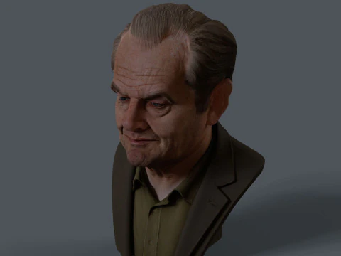 JACK NICHOLSON real time renderable bust 3D Model