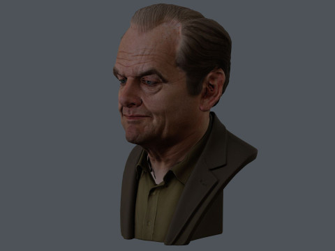 JACK NICHOLSON real time renderable bust 3D Model