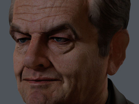 JACK NICHOLSON real time renderable bust 3D Model