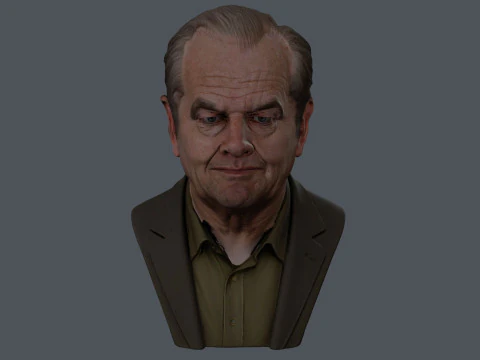 JACK NICHOLSON real time renderable bust 3D Model