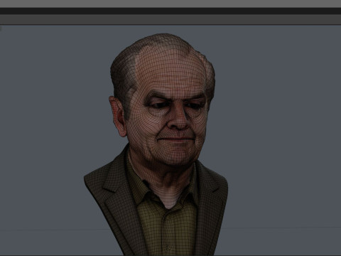 JACK NICHOLSON real time renderable bust 3D Model