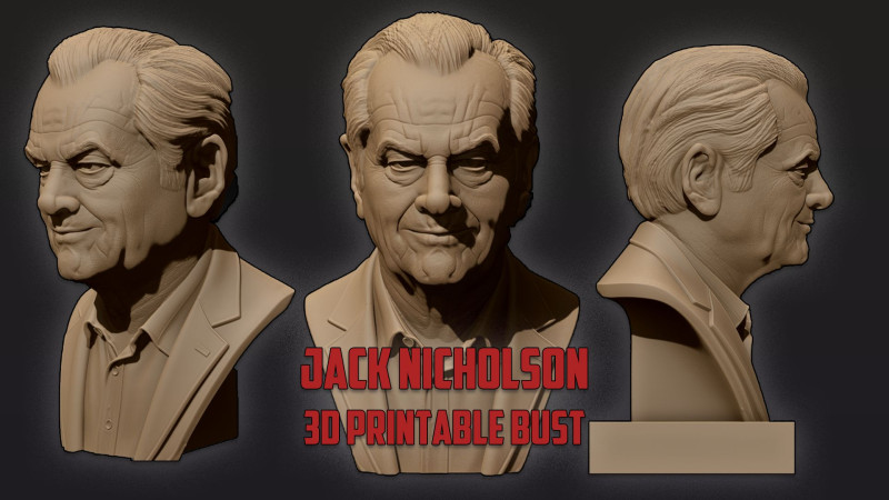JACK NICHOLSON afdrukbare buste 3D printmodel .c4d .max .obj .3ds .fbx .stl .blend 
