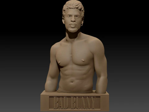 BAD BUNNY bust and keychain printable 3D Print Model