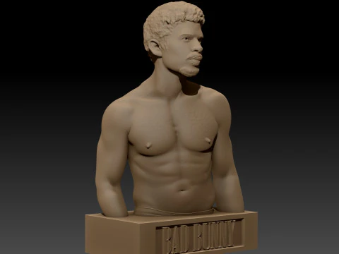 BAD BUNNY bust and keychain printable 3D Print Model