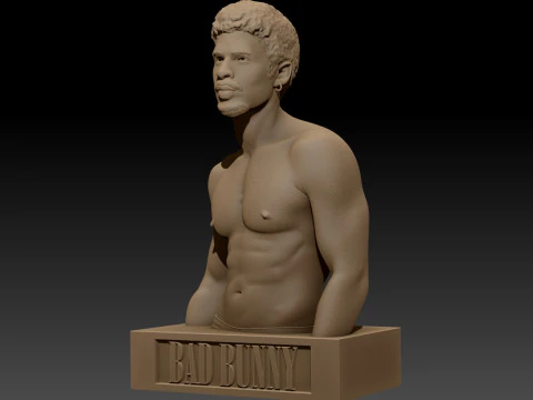 BAD BUNNY bust and keychain printable 3D Print Model
