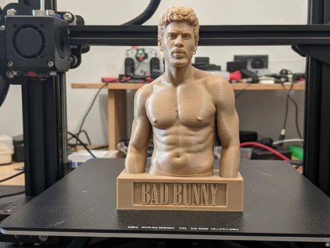 BAD BUNNY bust and keychain printable 3D Print Model