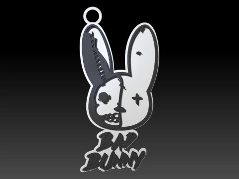 BAD BUNNY bust and keychain printable 3D Print Model