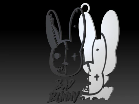 BAD BUNNY bust and keychain printable 3D Print Model
