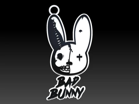 BAD BUNNY bust and keychain printable 3D Print Model