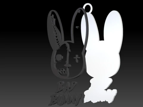 BAD BUNNY bust and keychain printable 3D Print Model