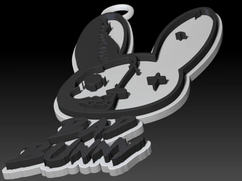 BAD BUNNY bust and keychain printable 3D Print Model