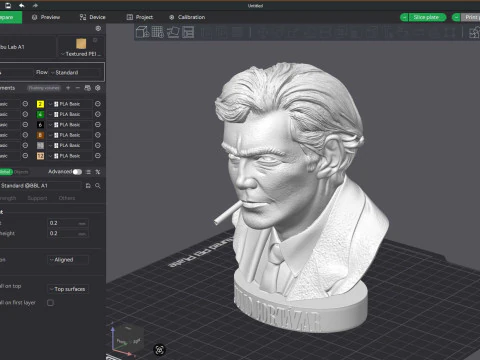 JULIO CORTAZAR Printable bust 3D Print Model