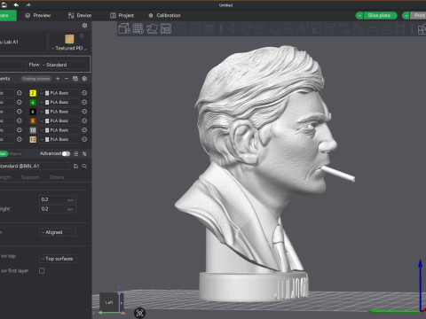 JULIO CORTAZAR Buste imprimable Modèles 3D en vedette