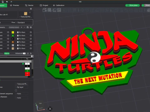 TMNT Keychains All Logo Badges 1984 2023 Printable v2 3D Print Model