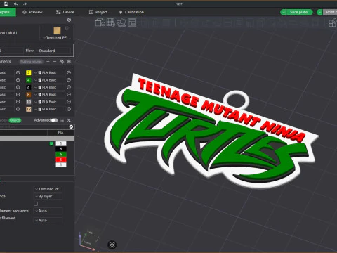 TMNT Keychains All Logo Badges 1984 2023 Printable v2 3D Print Model