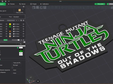 TMNT Keychains All Logo Badges 1984 2023 Printable v2 3D Print Model