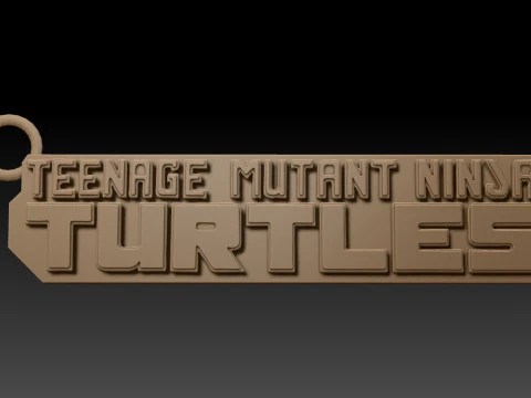 TMNT Keychains All Logo Badges 1984 2023 Printable v2 3D Print Model