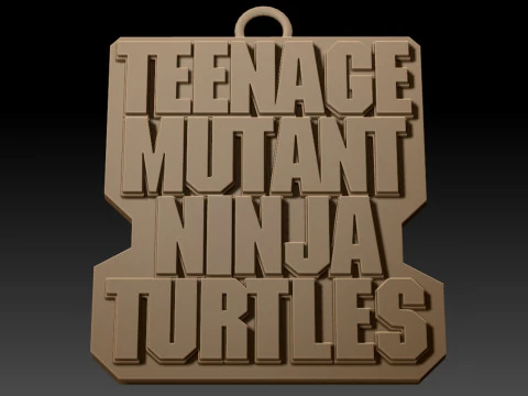 TMNT Keychains All Logo Badges 1984 2023 Printable v2 3D Print Model