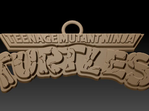 TMNT Keychains All Logo Badges 1984 2023 Printable v2 3D Print Model