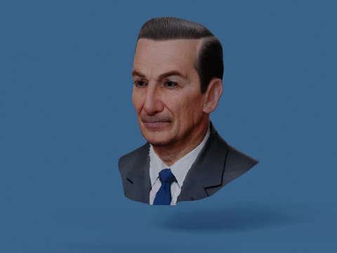 Walt Disney Real-Time Renderable Bust Fan Art 3D Model